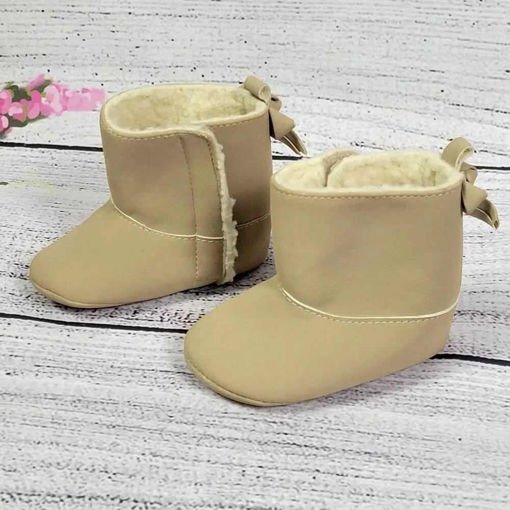 Osh Kosh B'gosh Baby Girl Suede Pull On‎ Boot, Tan, Size 3-6 months